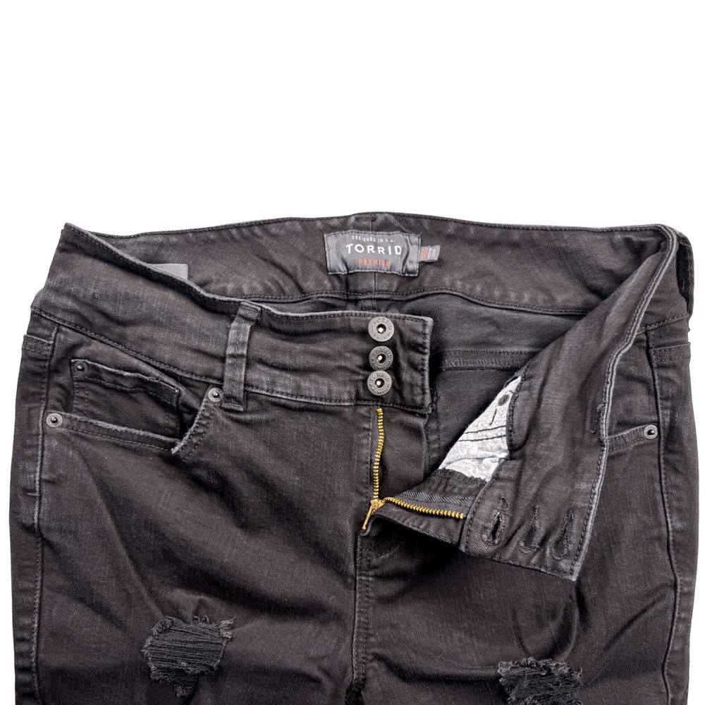 Torrid Black Distressed Ripped Jeggings High Rise Plus Size 16 Short - Picture 5 of 15